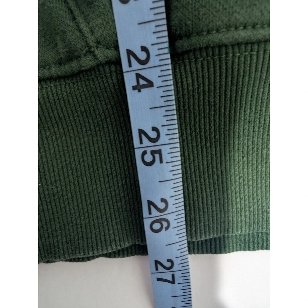 North Face Mens Med Forest Green Leaves Logo Gorpcore Cabin Hoodie Sweatshirt